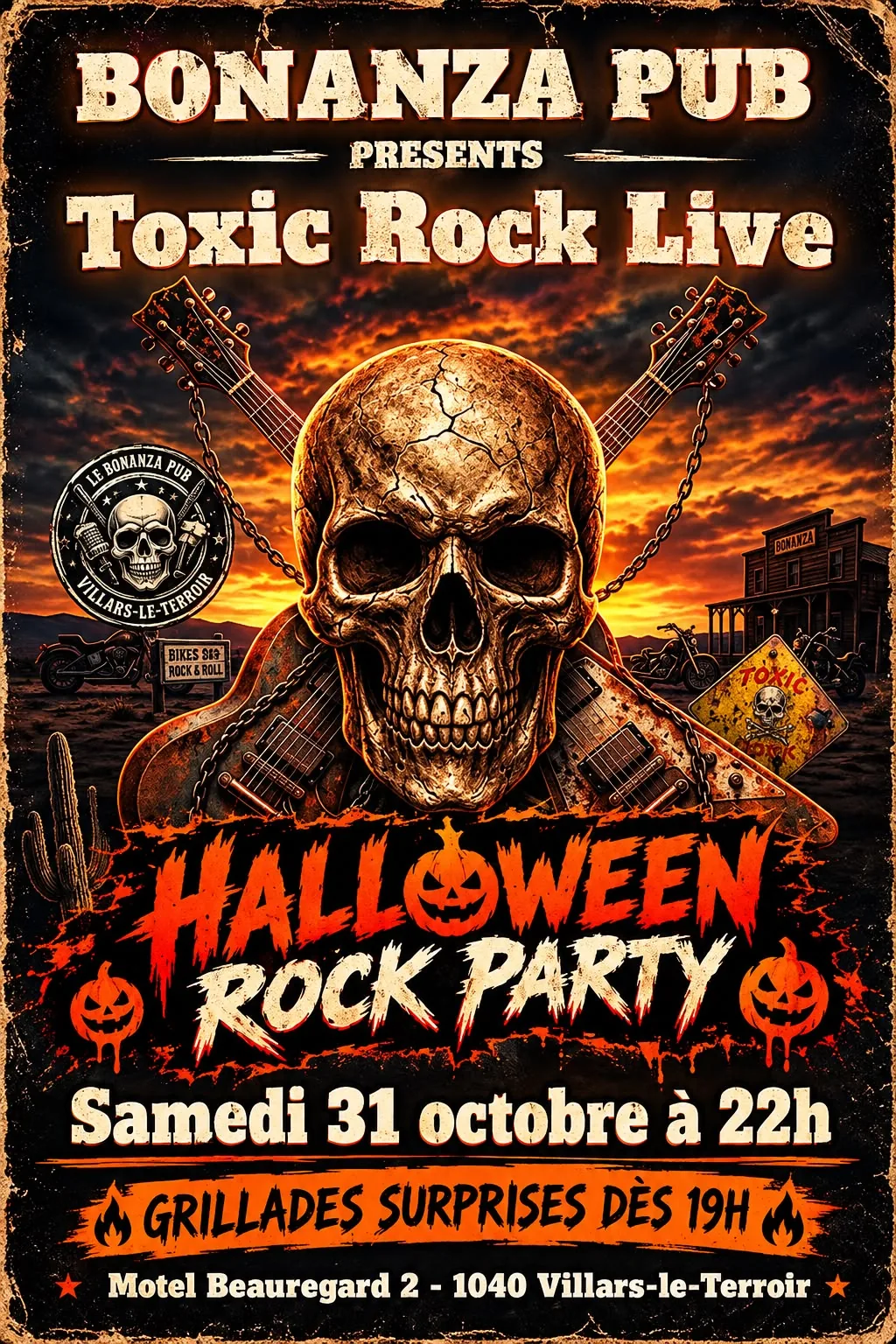Affiche Bonanza Pub Villars-le-Terroir 31.10.2026